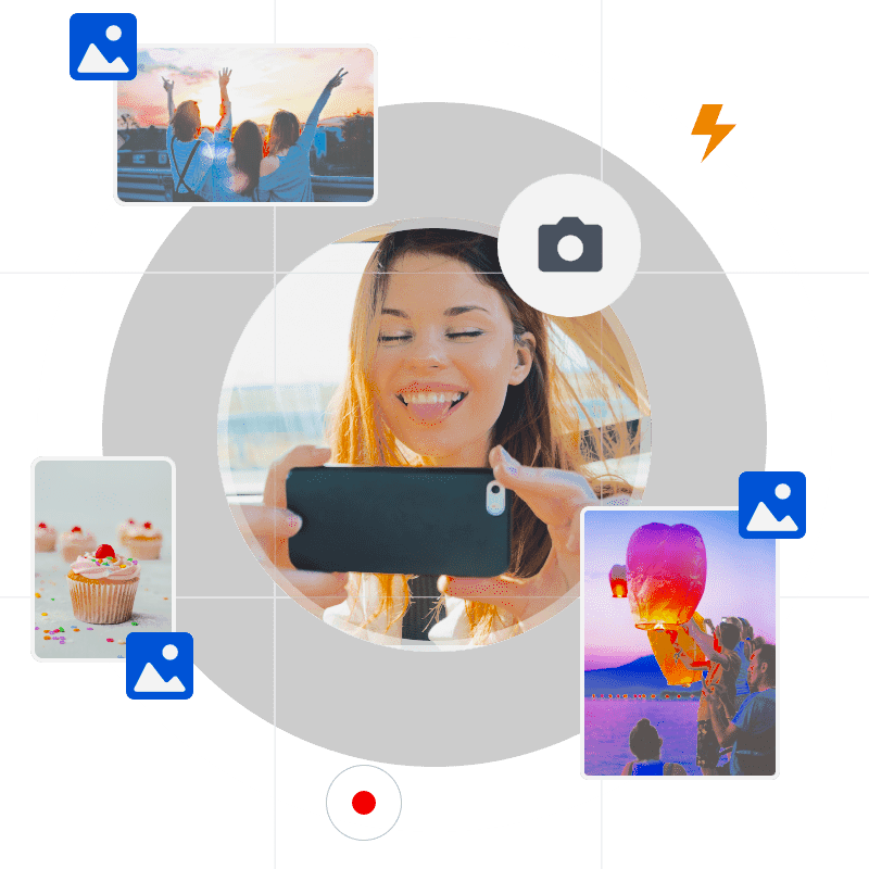 A teenager sending a quick photo check-in from school to confirm safe arrival, using the MyParental app