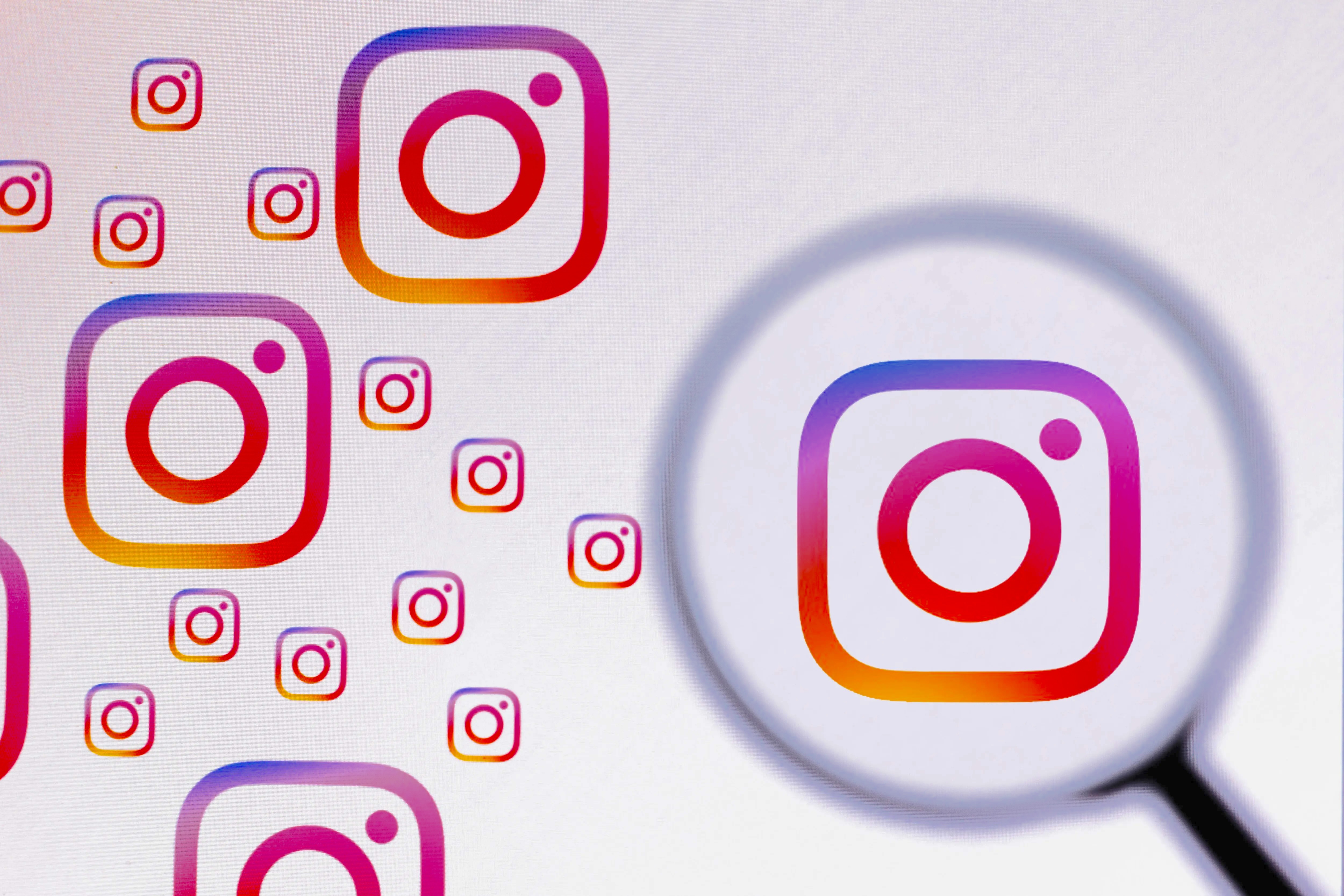 Side-by-side comparison showing a suspicious Instagram profile with mismatched follower ratios, stock photo profile picture, and generic bio next to a legitimate-looking profile